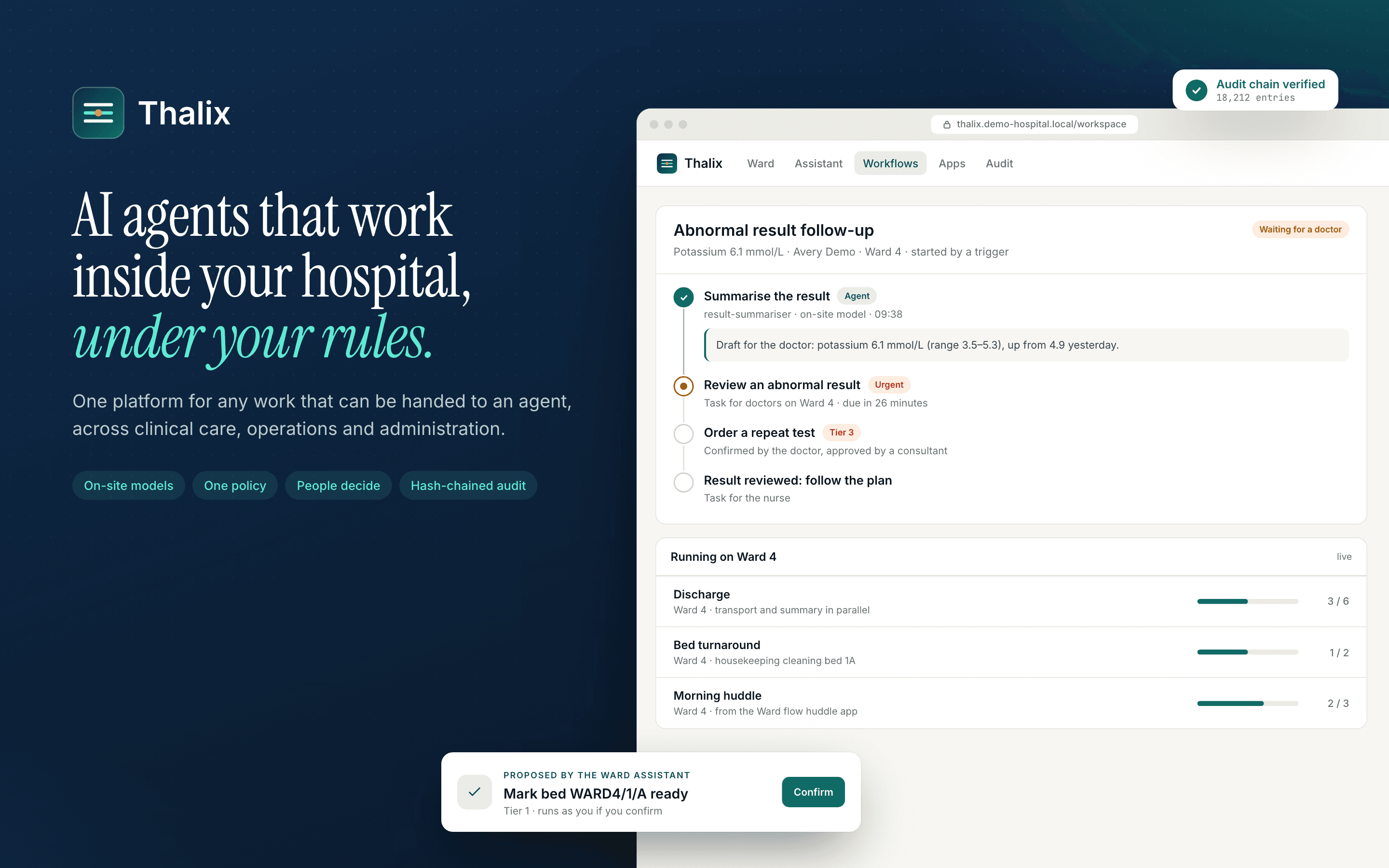 Thalix live product screenshot