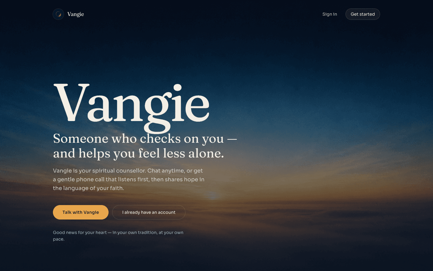 Vangie live product screenshot